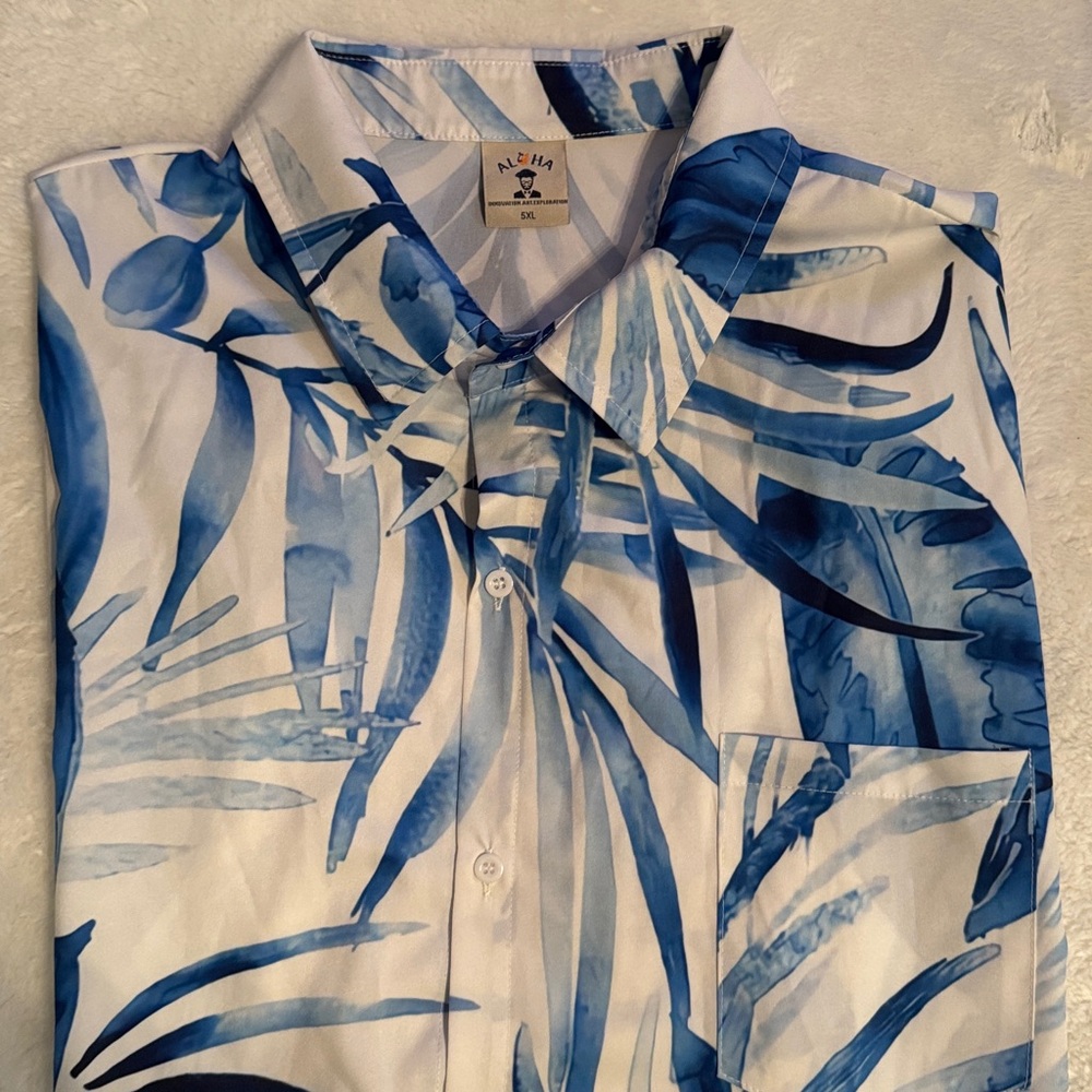 ALOHAS Blue and White Patterned Shirt